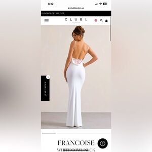Club L London francoise gown/ maxi dress in white
